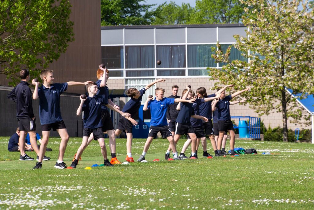 Students doing sport activities