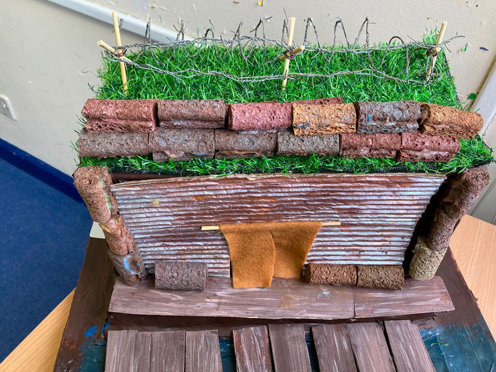 history club trench housing with grass top layer re-creation