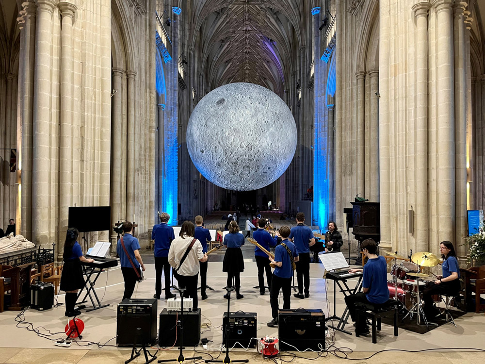 Student band playing during the festival of the moon