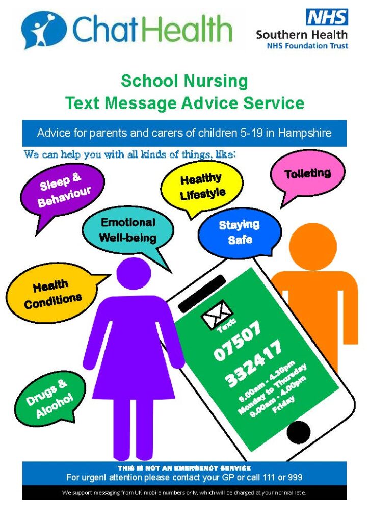 Chat Health School Nursing Text Message advice Service